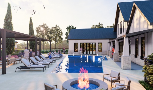 a pool with people in it