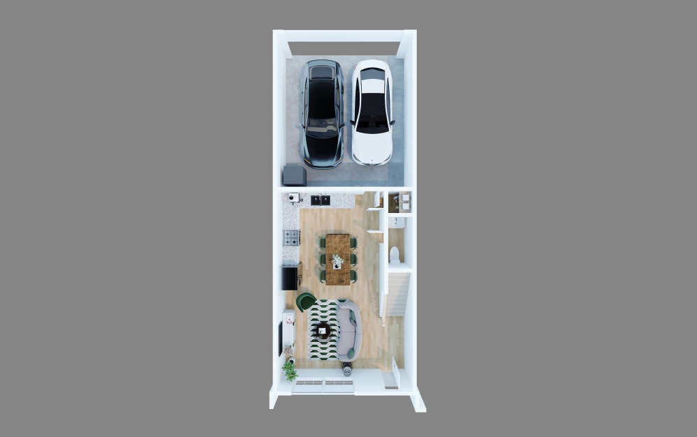 The Lariat (2191) - 2 bedroom floorplan layout with 1.5 bathroom and 1274 - 1329 square feet (Floor 1)