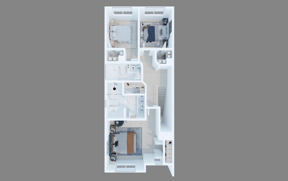The Stetson (3191) - 3 bedroom floorplan layout with 2.5 bathrooms and 1449 - 1462 square feet (Layout 1 - Floor 2)