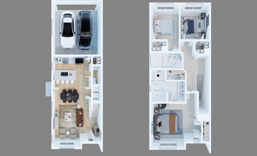 The Stetson (3191) - 3 bedroom floorplan layout with 2.5 bathrooms and 1449 - 1462 square feet