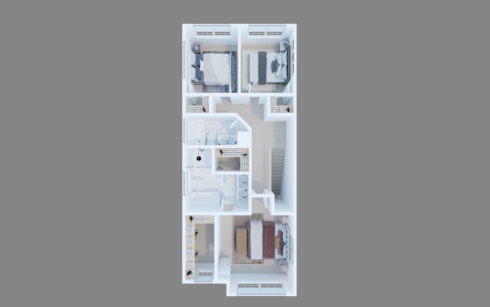 The Remington (3192) - 3 bedroom floorplan layout with 2.5 bathrooms and 1380 - 1495 square feet (Floor 2)