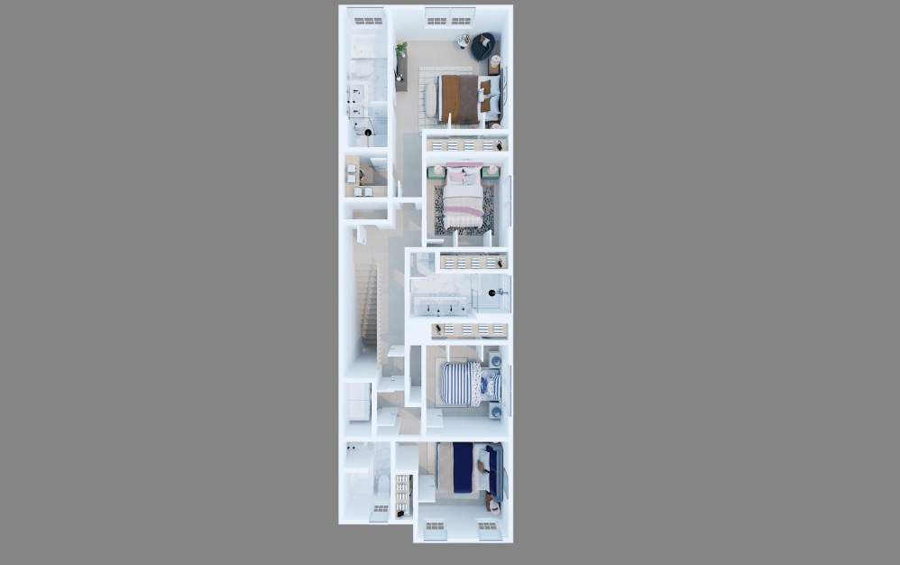 The Maverick (4201) - 4 bedroom floorplan layout with 3.5 bathrooms and 1758 - 1785 square feet (Layout 1 - Floor 2)