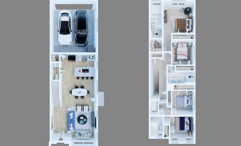 The Maverick (4201) - 4 bedroom floorplan layout with 3.5 bathrooms and 1758 - 1785 square feet
