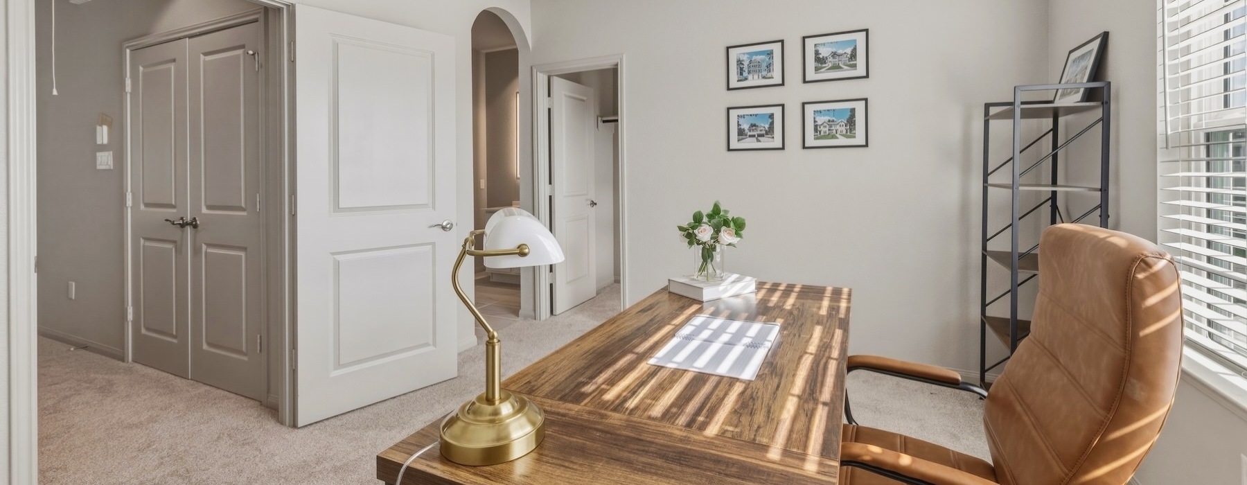 a room with a table and chairs